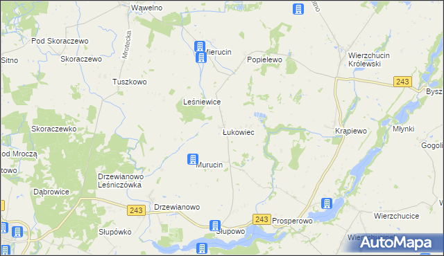 mapa Łukowiec gmina Sicienko, Łukowiec gmina Sicienko na mapie Targeo