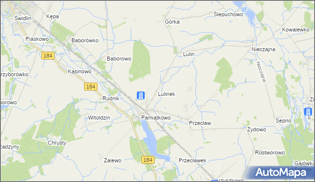 mapa Lulinek, Lulinek na mapie Targeo