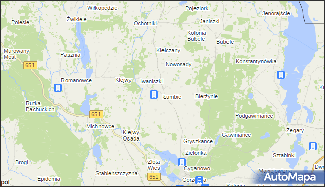mapa Łumbie, Łumbie na mapie Targeo