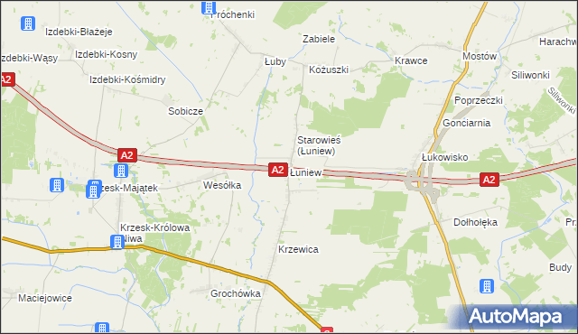 mapa Łuniew, Łuniew na mapie Targeo