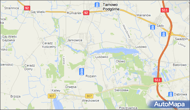 mapa Lusówko, Lusówko na mapie Targeo