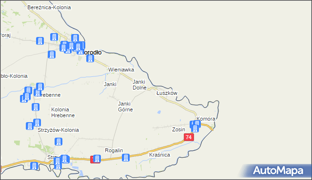 mapa Łuszków, Łuszków na mapie Targeo