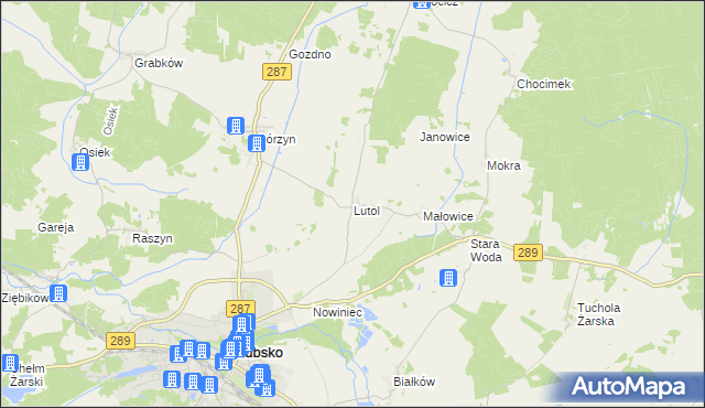 mapa Lutol, Lutol na mapie Targeo