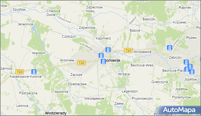 mapa Lutomiersk, Lutomiersk na mapie Targeo