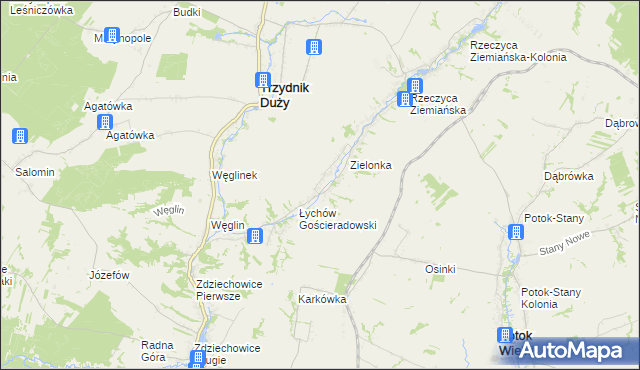 mapa Łychów Szlachecki, Łychów Szlachecki na mapie Targeo