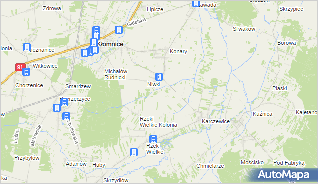 mapa Łysa Góra gmina Kłomnice, Łysa Góra gmina Kłomnice na mapie Targeo