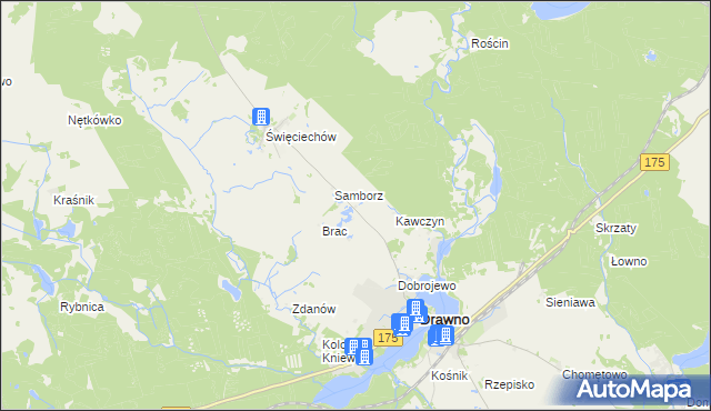 mapa Maciejów gmina Drawno, Maciejów gmina Drawno na mapie Targeo