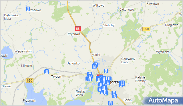 mapa Maćki, Maćki na mapie Targeo