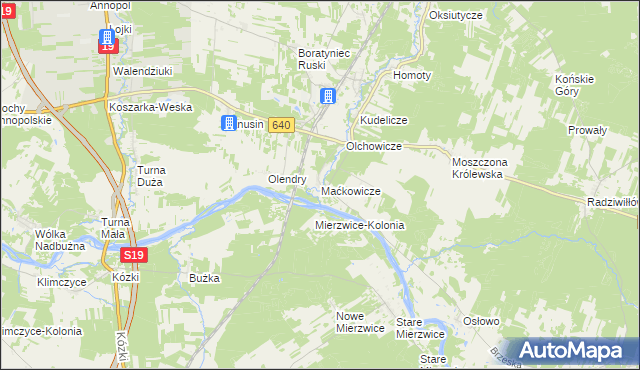 mapa Maćkowicze, Maćkowicze na mapie Targeo