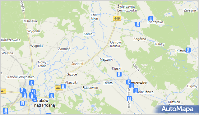 mapa Mączniki gmina Kraszewice, Mączniki gmina Kraszewice na mapie Targeo