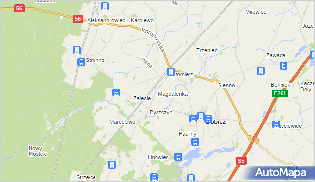 mapa Magdalenka gmina Dobrcz, Magdalenka gmina Dobrcz na mapie Targeo