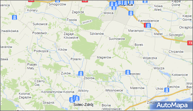 mapa Magierów gmina Solec-Zdrój, Magierów gmina Solec-Zdrój na mapie Targeo