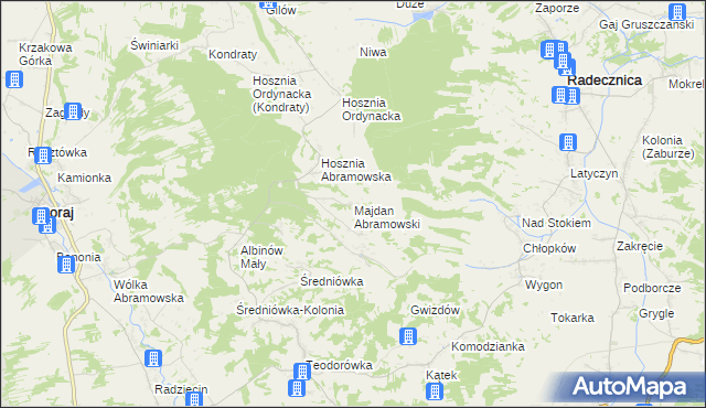 mapa Majdan Abramowski, Majdan Abramowski na mapie Targeo