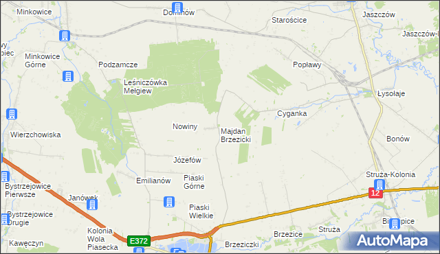 mapa Majdan Brzezicki, Majdan Brzezicki na mapie Targeo