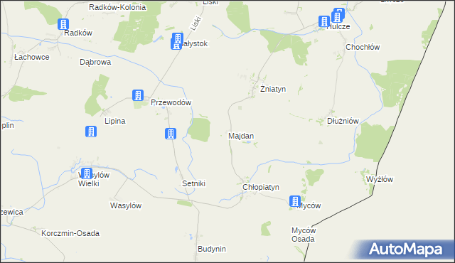 mapa Majdan gmina Dołhobyczów, Majdan gmina Dołhobyczów na mapie Targeo