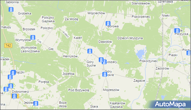 mapa Majdan gmina Przedbórz, Majdan gmina Przedbórz na mapie Targeo