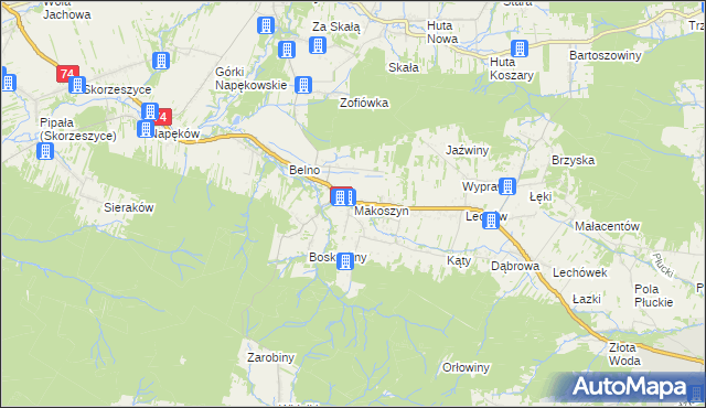 mapa Makoszyn, Makoszyn na mapie Targeo