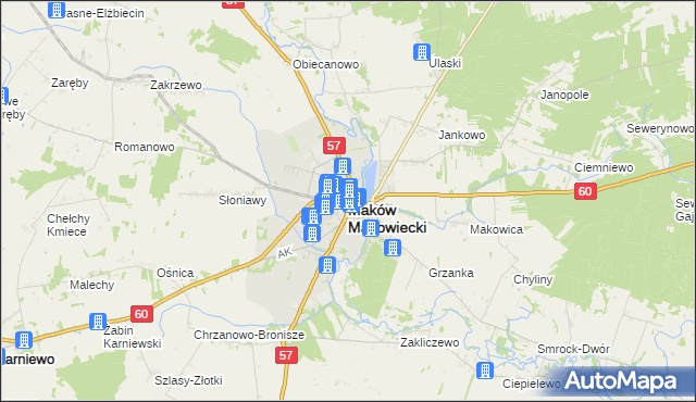 mapa Maków Mazowiecki, Maków Mazowiecki na mapie Targeo