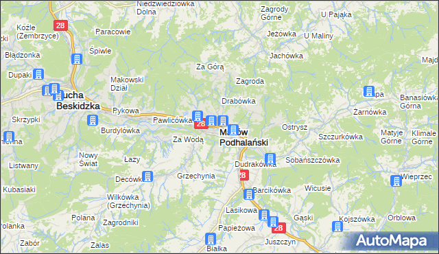 mapa Maków Podhalański, Maków Podhalański na mapie Targeo