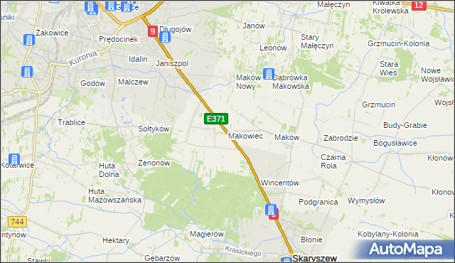 mapa Makowiec, Makowiec na mapie Targeo