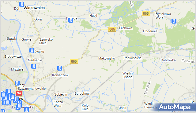 mapa Makowisko gmina Jarosław, Makowisko gmina Jarosław na mapie Targeo