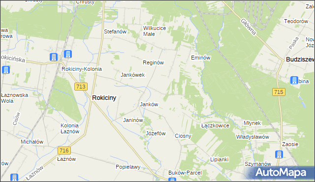 mapa Maksymilianów gmina Rokiciny, Maksymilianów gmina Rokiciny na mapie Targeo