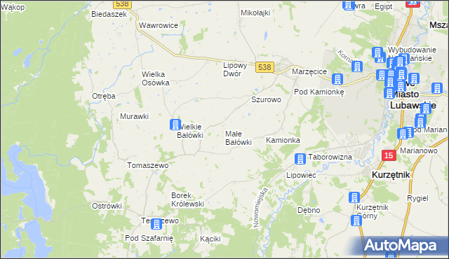 mapa Małe Bałówki, Małe Bałówki na mapie Targeo