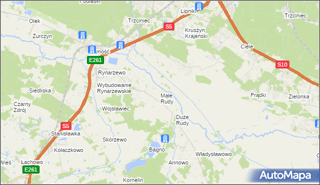 mapa Małe Rudy, Małe Rudy na mapie Targeo