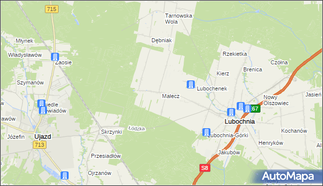 mapa Małecz, Małecz na mapie Targeo