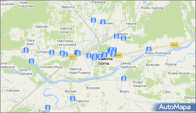 mapa Małkinia Górna, Małkinia Górna na mapie Targeo