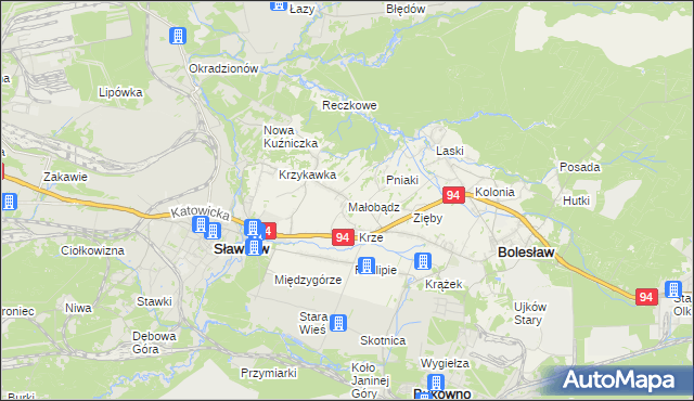 mapa Małobądz, Małobądz na mapie Targeo