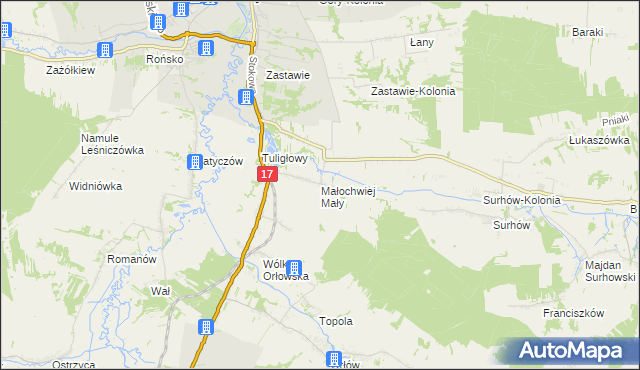 mapa Małochwiej Mały, Małochwiej Mały na mapie Targeo