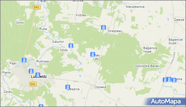 mapa Mały Las, Mały Las na mapie Targeo
