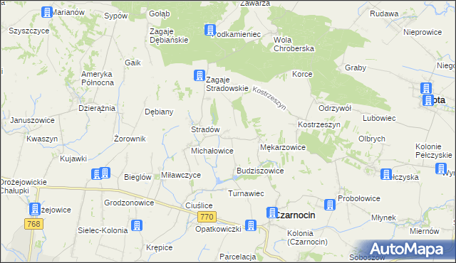 mapa Malżyce, Malżyce na mapie Targeo