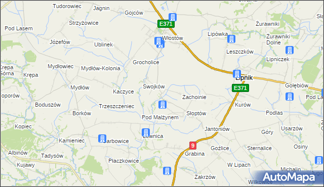 mapa Malżyn, Malżyn na mapie Targeo