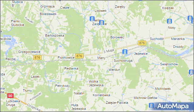 mapa Many, Many na mapie Targeo