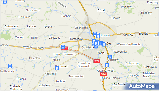 mapa Marcinkowice gmina Opatów, Marcinkowice gmina Opatów na mapie Targeo