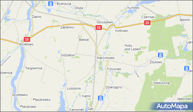 mapa Marcinkowo gmina Mogilno, Marcinkowo gmina Mogilno na mapie Targeo
