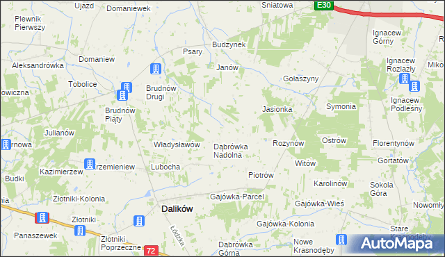 mapa Marcinów gmina Dalików, Marcinów gmina Dalików na mapie Targeo