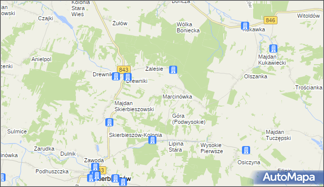 mapa Marcinówka, Marcinówka na mapie Targeo