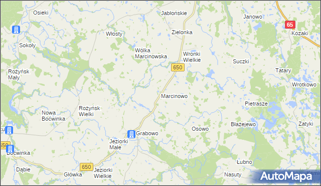 mapa Marcinowo gmina Gołdap, Marcinowo gmina Gołdap na mapie Targeo