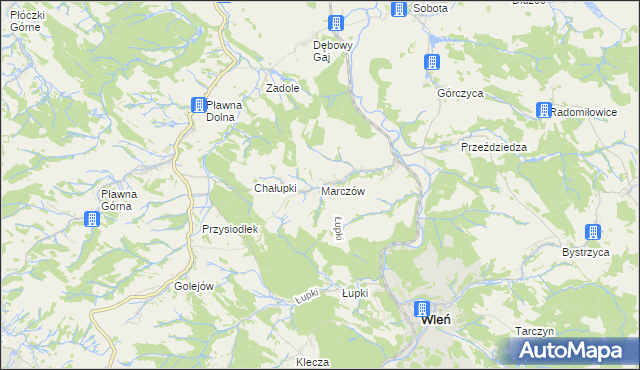 mapa Marczów, Marczów na mapie Targeo
