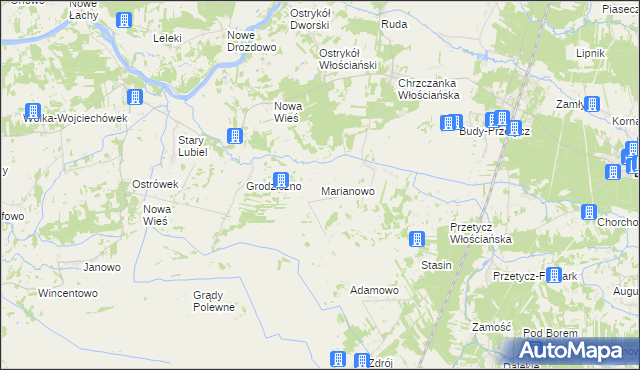 mapa Marianowo gmina Długosiodło, Marianowo gmina Długosiodło na mapie Targeo