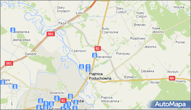 mapa Marianowo gmina Piątnica, Marianowo gmina Piątnica na mapie Targeo