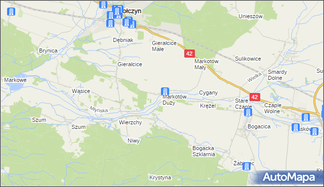 mapa Markotów Duży, Markotów Duży na mapie Targeo