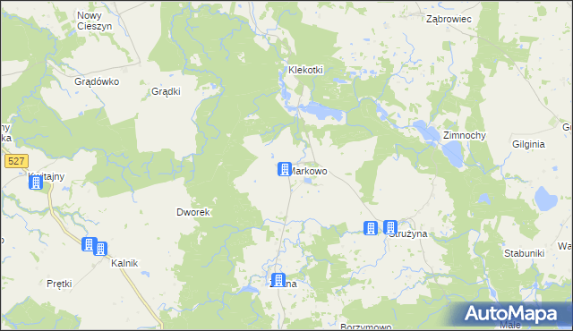 mapa Markowo gmina Morąg, Markowo gmina Morąg na mapie Targeo