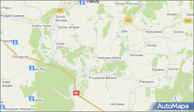 mapa Markowo-Wólka, Markowo-Wólka na mapie Targeo