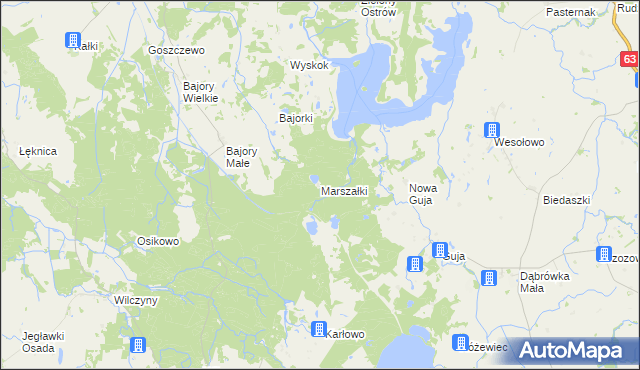 mapa Marszałki gmina Srokowo, Marszałki gmina Srokowo na mapie Targeo