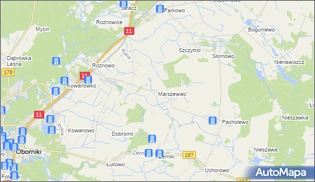 mapa Marszewiec, Marszewiec na mapie Targeo