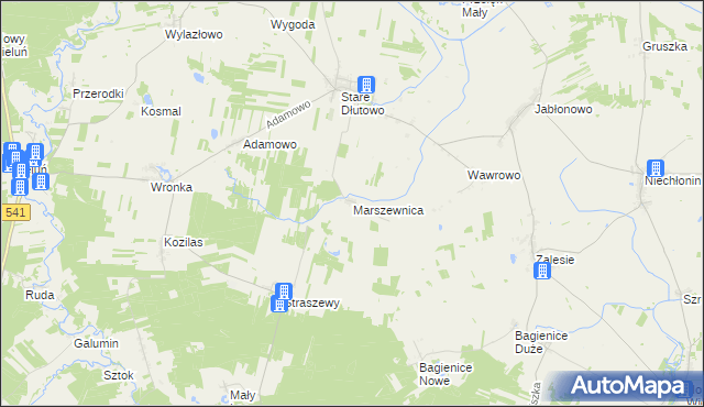 mapa Marszewnica, Marszewnica na mapie Targeo